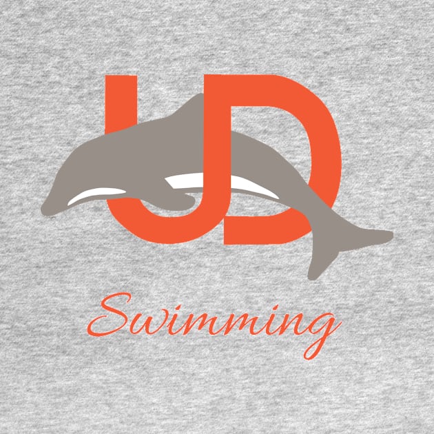 Red Logo Swimming by Ukiah Dolphins